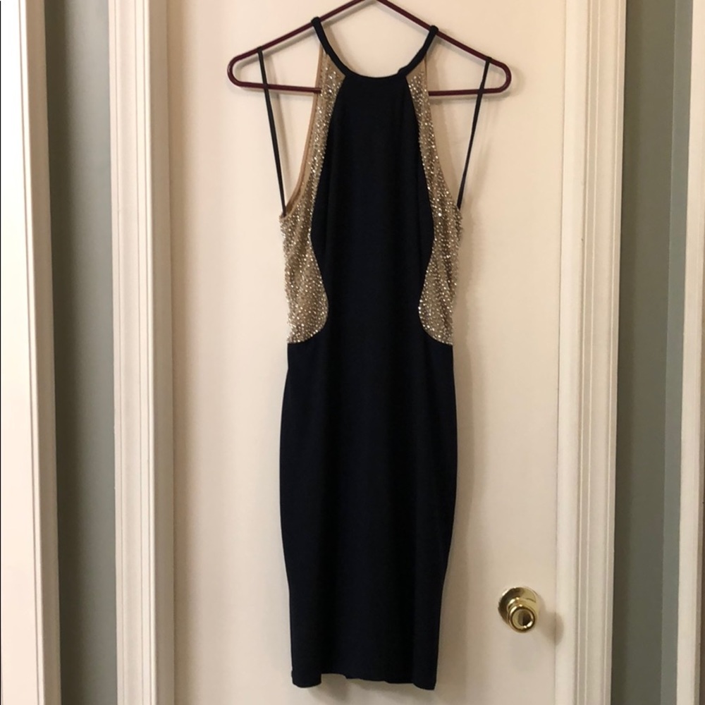 Navy Blue and Silver Dress from Lord and Taylor